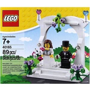LEGO Wedding Favor Set White Dress Bride Black Suit Groom 40165 Cake Topper NIB